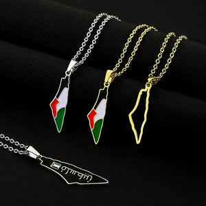 Palestine Flag Map Necklace Collection