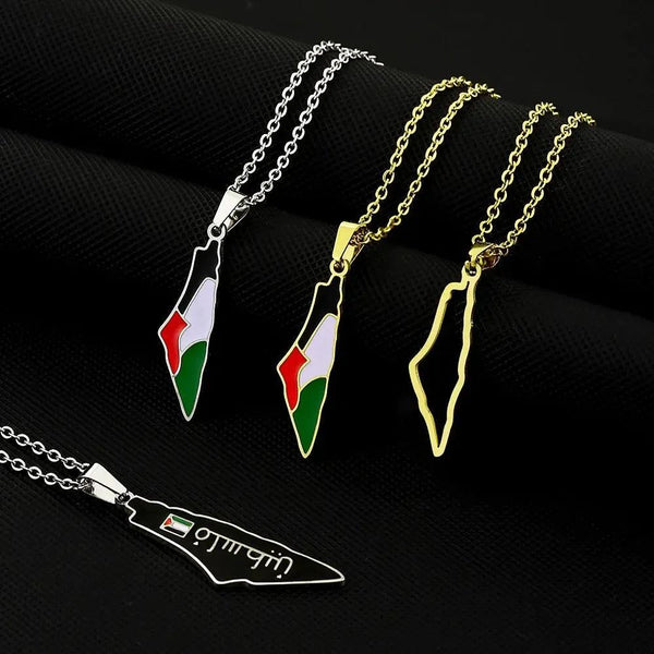 Palestine Flag Map Necklace Collection