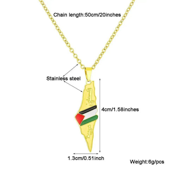Palestine Flag Map Necklace Collection