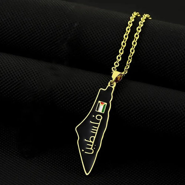 Palestine Flag Map Necklace Collection