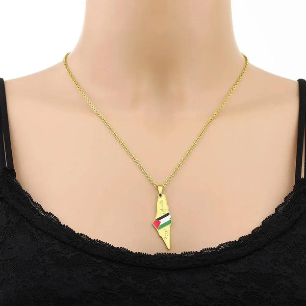 Palestine Flag Map Necklace Collection