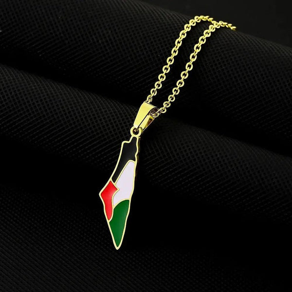 Palestine Flag Map Necklace Collection