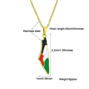 Palestine Flag Map Necklace Collection