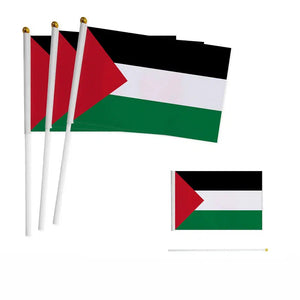 Palestine Flag on Stick - Small Handheld Flag (50/100Pcs)