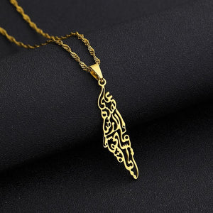 Palestine & Israel Map Necklace