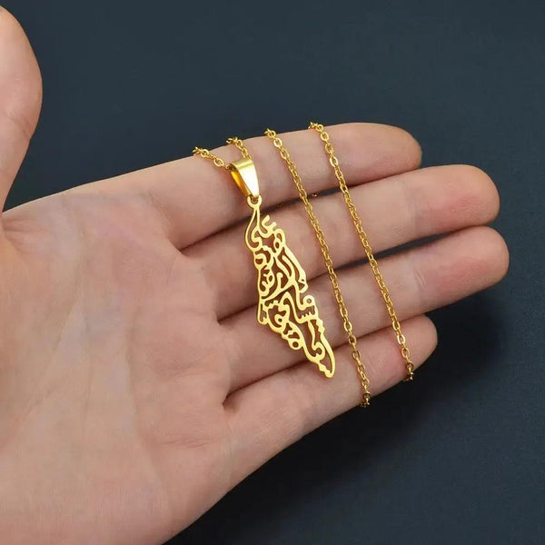 Palestine Map Necklace