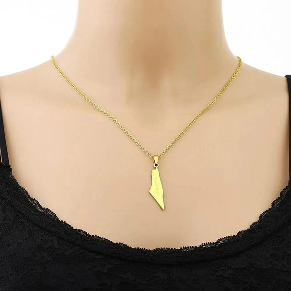 Palestine Map Necklace