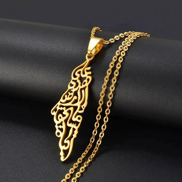 Palestine Map Necklace