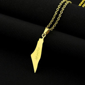 Palestine Map Necklace