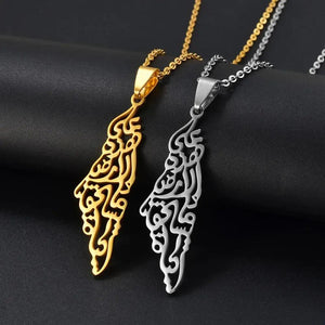 Palestine Map Necklace