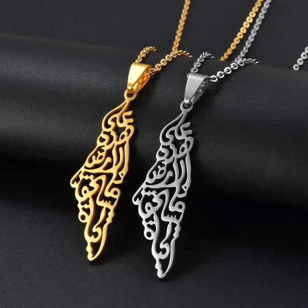 Palestine Map Necklace