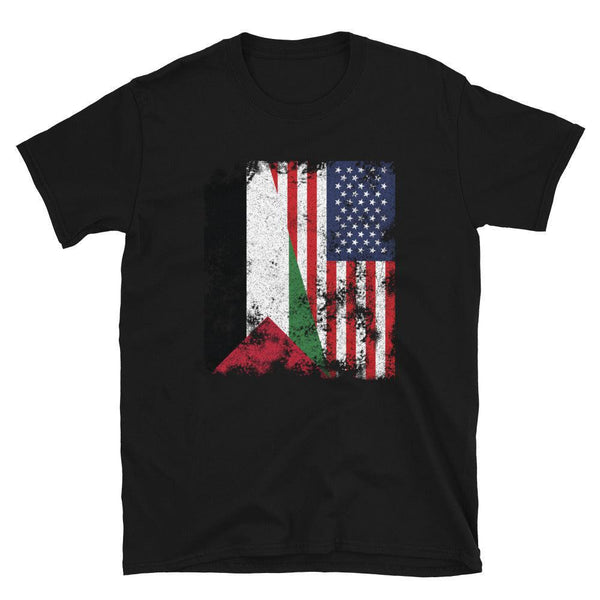 Palestine USA Flag - Half American T-Shirt
