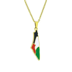 Palestine Flag Map Necklace Collection