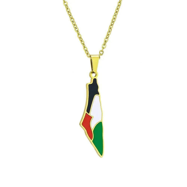 Palestine Flag Map Necklace Collection