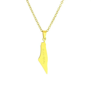Palestine Map Necklace