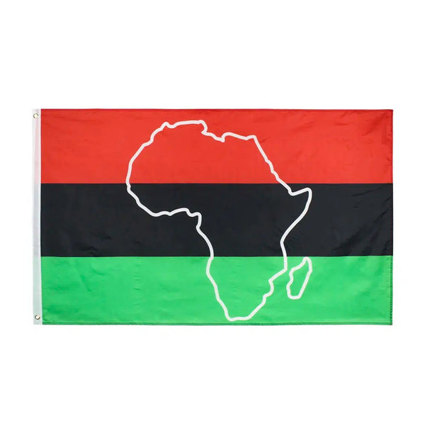 Pan African Afro Outline Flag - 90x150cm(3x5ft) - 60x90cm(2x3ft)