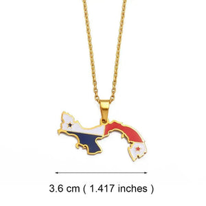 Panama Flag Map Necklace