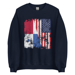 Panama USA Flag - Half American Sweatshirt