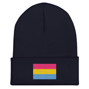 Pansexual Flag Beanie - Embroidered LGBT+ Winter Hat