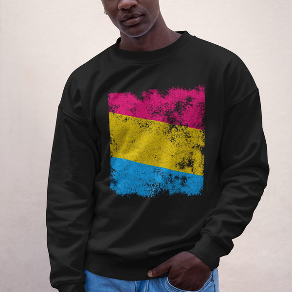 Pansexual Flag - Distressed LGBT+ Sweatshirt
