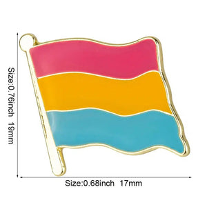 Pansexual Pride Flag Lapel Pins - LGBTQIA2S+ Enamel Pin Flag