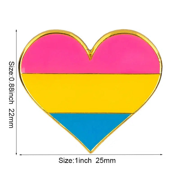 Pansexual Pride Flag Lapel Pins - LGBTQIA2S+ Enamel Pin Flag