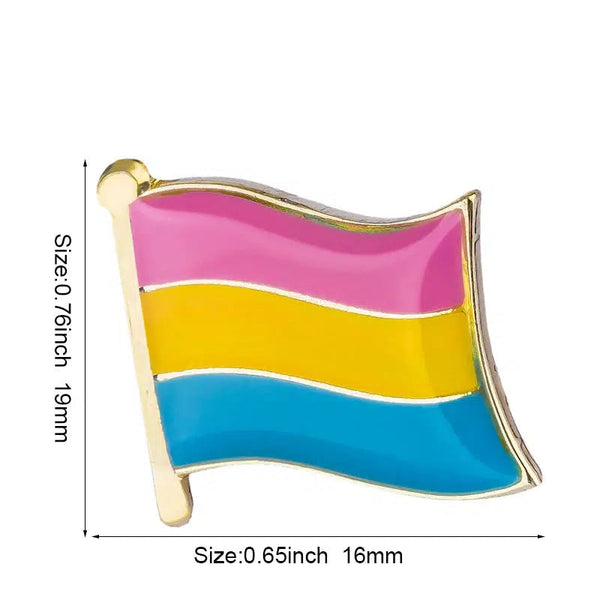 Pansexual Pride Flag Lapel Pins - LGBTQIA2S+ Enamel Pin Flag