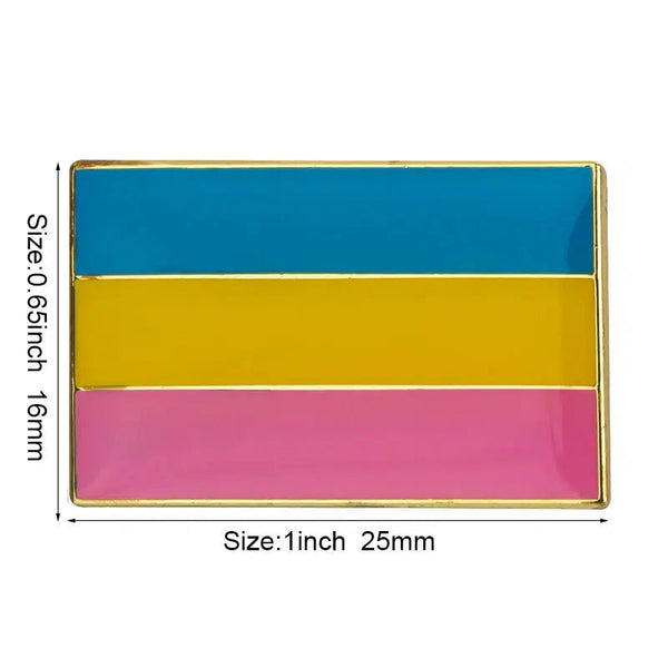 Pansexual Pride Flag Lapel Pins - LGBTQIA2S+ Enamel Pin Flag