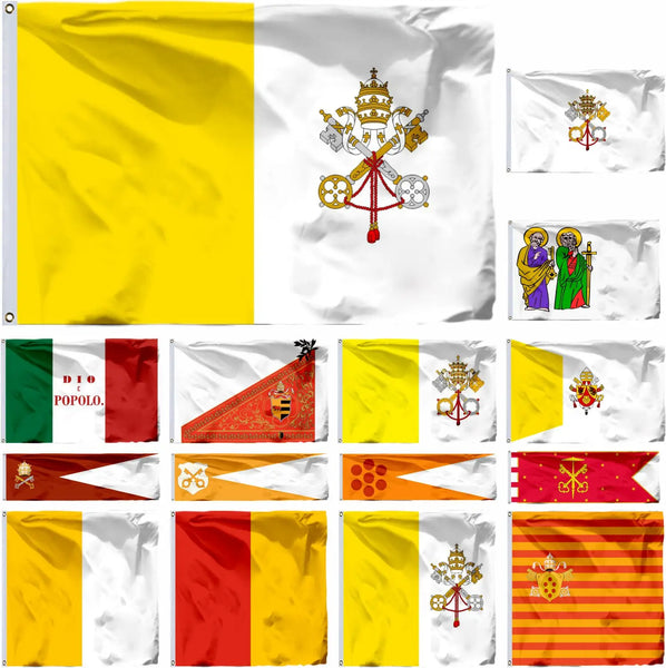Papacy Flags - Vatican City Flags - 90x150cm(3x5ft) - 60x90cm(2x3ft)