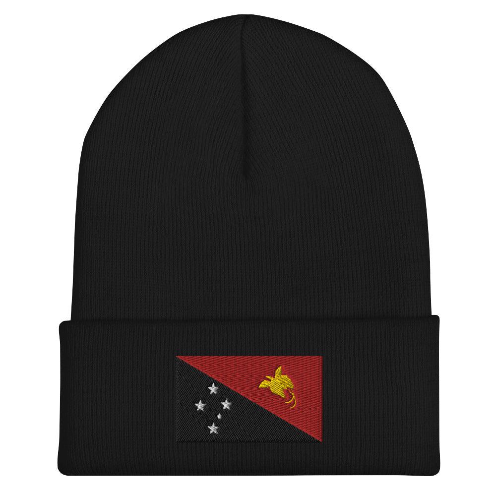 Papua New Guinea Flag Beanie - Embroidered Winter Hat