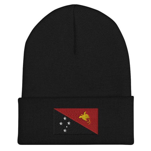 Papua New Guinea Flag Beanie - Embroidered Winter Hat