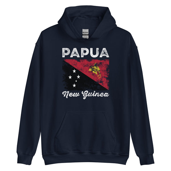 Papua New Guinea Flag Distressed Hoodie