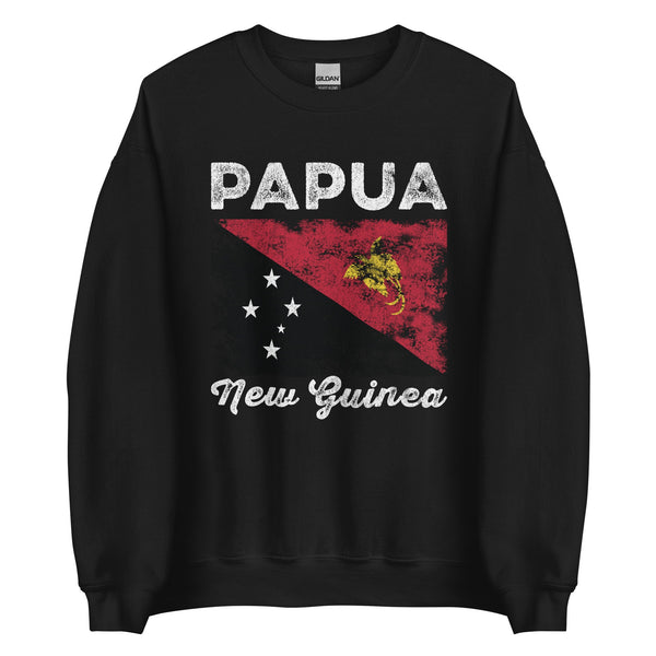 Papua New Guinea Flag Distressed Sweatshirt
