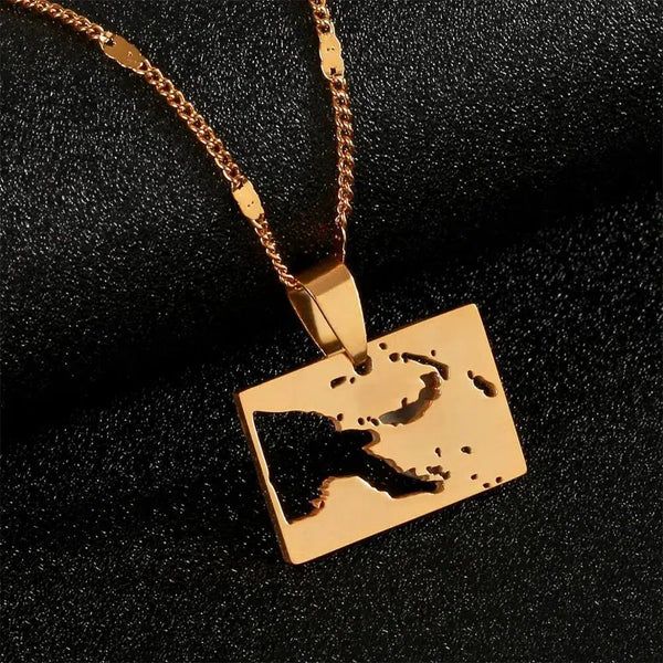 Papua New Guinea Map Necklace