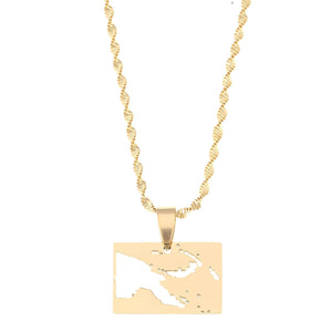 Papua New Guinea Map Necklace