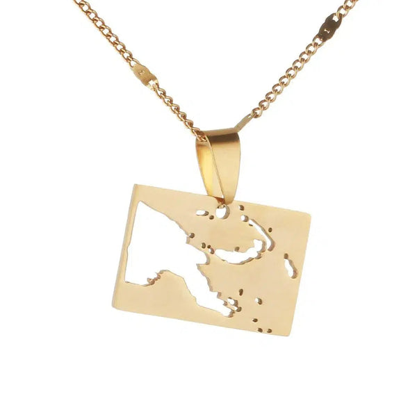 Papua New Guinea Map Necklace