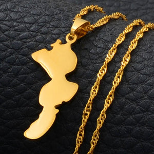 Papua New Guinea New Britain Map Necklace