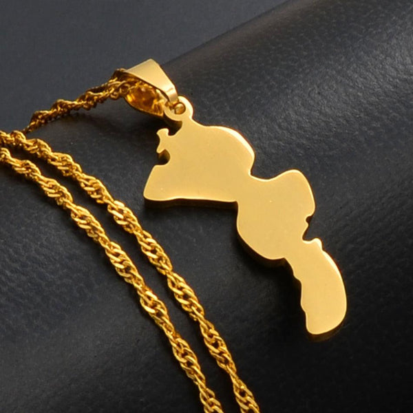 Papua New Guinea New Britain Map Necklace