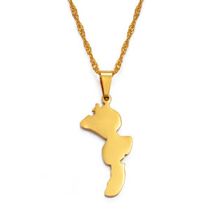 Papua New Guinea New Britain Map Necklace