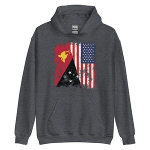 Papua New Guinea USA Flag Half American Hoodie