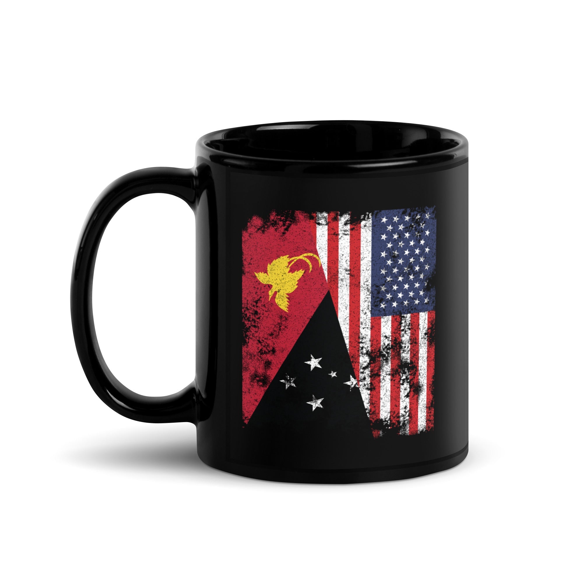 Papua New Guinea USA Flag Half American Mug