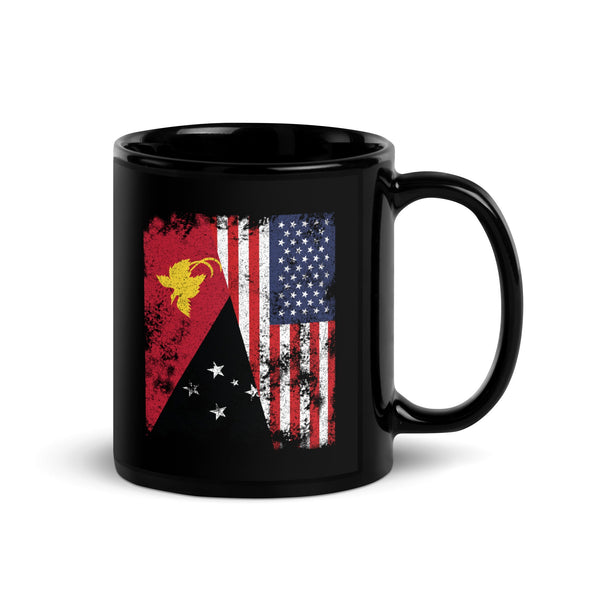 Papua New Guinea USA Flag Half American Mug