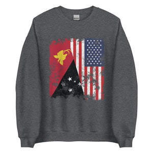 Papua New Guinea USA Flag Half American Sweatshirt