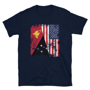 Papua New Guinea USA Flag Half American T-Shirt