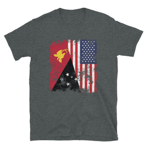 Papua New Guinea USA Flag Half American T-Shirt