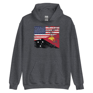 Papua New Guinea USA Flag Hoodie