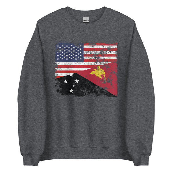 Papua New Guinea USA Flag Sweatshirt