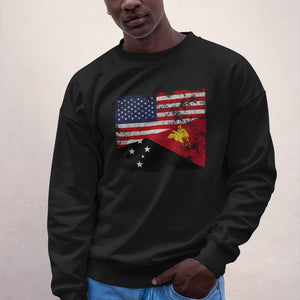 Papua New Guinea USA Flag Sweatshirt