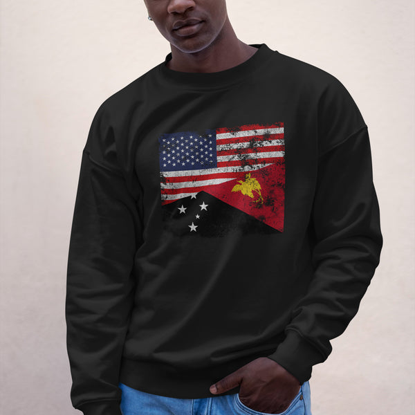 Papua New Guinea USA Flag Sweatshirt