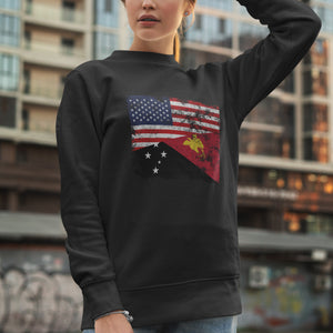 Papua New Guinea USA Flag Sweatshirt